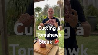 Cutting a Tomahawk steak like a butcher shorts steak [upl. by Ayortal]