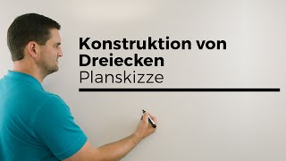 Planskizze zur Konstruktion von Dreiecken Geometrie  Mathe by Daniel Jung [upl. by Amlus44]