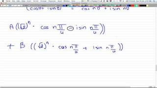 Discrete Math 2 Tutorial 28 Complex Root Recurr Relation 2 [upl. by Assen]