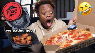 PIZZA HUT MUKBANG funny af [upl. by Ynnek620]