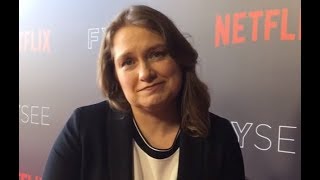 Merritt Wever Godless on femalecentric notsotraditional western for Netflix [upl. by Emyam]