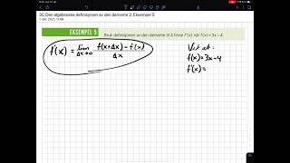 3C Den algebraiske definisjonen av den deriverte 2 Eksempel 5 [upl. by Eilraep458]