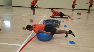 Core stability training in football with the ball [upl. by Curnin]