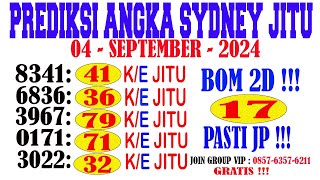 PREDIKSI SIDNEY HARI INI 04 SEPTEMBER 2024  BOCORAN SDY HARI INI  RUMUS SYDNEY JITU [upl. by Ifok15]