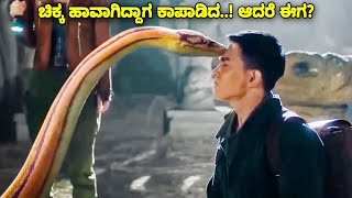 ಚಿಕ್ಕ ಹಾವಾಗಿದ್ದಾಗ ಕಾಪಾಡಿದ ಆದರೆ ಈಗ dubbed kannada movie story explained review kannadamovies [upl. by Vani]