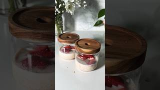 Strawberry cheesecake overnight oats asmr overnightoats mealprep breakfast [upl. by Tenner]