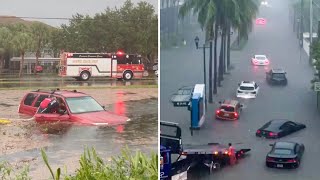 Recorrido por las quotinundaciones catastróficas” en Miami y otras ciudades en el sur de Florida [upl. by Nadeen]