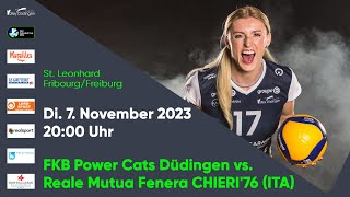 Volleyball CEV Europacup FKB Power Cats Düdingen  Reale Mutua Fenera CHIERI76 ITA [upl. by Christabella147]