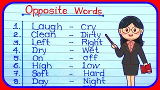 20 Opposite WordsOpposite Words in EnglishOpposite WordsUlta Shabd [upl. by Oak]