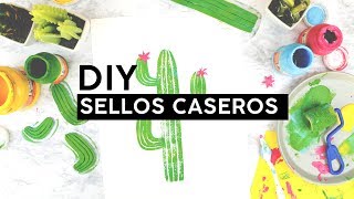 DIY SELLOS DE FOAMY  ESTAMPADO DE CACTUS  WenDIY [upl. by Kinsley]