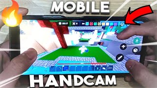 Bedwars mobile handcam with yuzi kitroblox bedwars [upl. by Stedt]