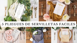 5 Ideas Para Doblados de Servilletas Elegantes DIY Para Bodas [upl. by Phillis]