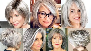 50 Glamorous Bang Hairstyles For Older Women With Gray Hair That Will Beat Your Age [upl. by Kurtzig]