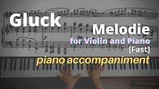 Gluck  Melodie for Violin and Piano Piano Accompaniment Fast [upl. by Tena403]