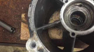 Removing the bearings from a 1996 Seadoo GTS PWC jet pump [upl. by Aerdnaid]