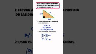 ¿Cómo calcular el área de un rombo con diagonales diferentes usando el teorema de Pitágoras [upl. by Ativahs966]