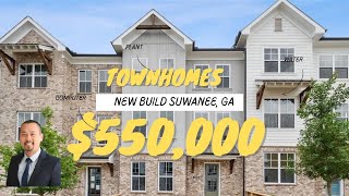 500k SUWANEE New Build Townhomes  Atlanta New Construction Homes for Sale [upl. by Ahsan]