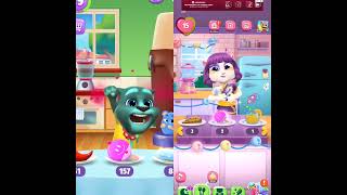 Tom and Angeala are eating ice kream shorts catlover talkingtom mytomcat games mytalkingtomcat [upl. by Arreip]