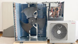 Fan startuprunning TOSHIBA Air conditioner outdoor unit RASH406ADRH [upl. by Ljoka]