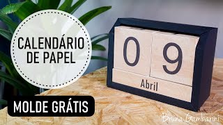 DIY  CALENDÁRIO PERMANENTE DE PAPEL  MOLDE GRÁTIS  BRUNA GAMBARINI [upl. by Chaffinch482]