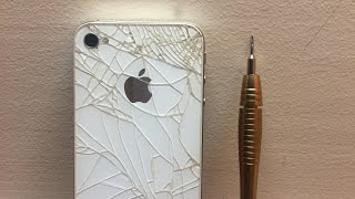 iPhone 4 and 4s back glass panel replacement DIY project Very Easy [upl. by Lukash]