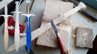 Carving Sting  Hobbit Sword WOOD  LOTR [upl. by Naelcm]