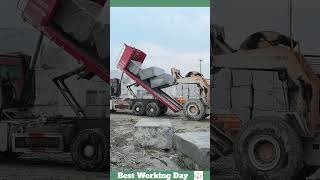 Best working day 1591 The process of unloading stone blocks with a forklift truck [upl. by Scrope]