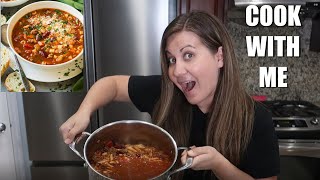 COOK WITH ME  Pasta Soup for Dinner  Easy Olive Garden Pasta e Fagioli Copycat Recipe [upl. by Thamora]