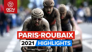 Mens ParisRoubaix 2021  Highlights [upl. by Neelrad569]