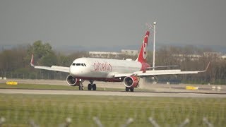 Air Berlin Airbus A321211 DABCL Flight HG7521 PMIMUC arrival at Munich Airport [upl. by Ash]