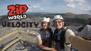 Riding the WORLDS FASTEST Zip Line  Zip World Velocity 2 [upl. by Ydorb]