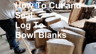 How to Cut a Log to Bowl Blanks  Woodturning [upl. by Lemra906]