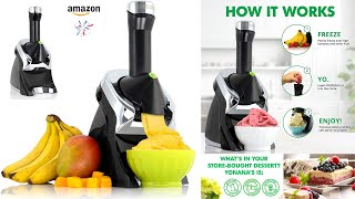 Yonanas 988 Deluxe Vegan Non Dairy Frozen Fruit Soft Serve Dessert Maker Includes 75 Recipes [upl. by Aser]