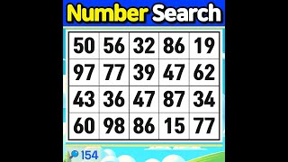 NumberSearch 154 Sharpen Your Brain With This FAST Number Search Game【Memory  brain game  Quiz 】 [upl. by Anaytat]