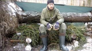 Biwak zimowy solo 12C  bez śpiwora Bushcraft i Survival [upl. by Assirralc297]