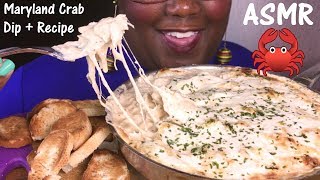 ASMR Cheesy Maryland Jumbo Lump Crab 🦀 Dip Recipe and Eating Sounds [upl. by Seugram]