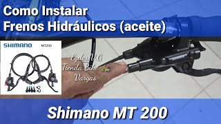 Cómo instalar Juego frenos Shimano MT 200 Hidráulico aceité [upl. by Smada]