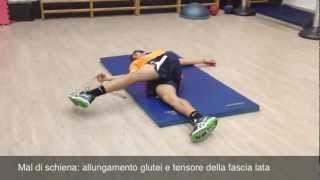 MAL DI SCHIENA 16 allungamento glutei e tensore della fascia lata [upl. by Arol443]