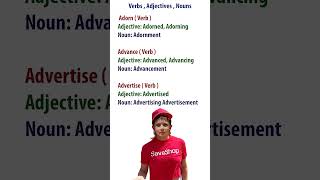 Verbs Adjectives  Nouns18englishenglishvocabulary [upl. by Triplett]