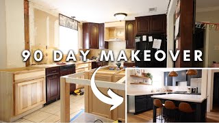 DIY EXTREME HOME MAKEOVER 90 Day Transformation  Kitchen Living Room Dining Room Pantry [upl. by Ahsieym]