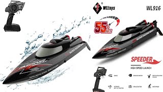 Review RC Speed Boat WL916 Balck Brushlles Motor Wl Toys [upl. by Ackerman]