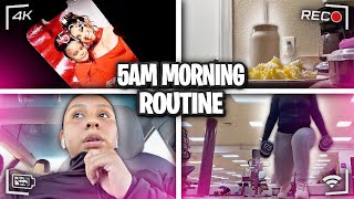 5 AM MORNING ROUTINE  WAKING UP AT 5 AM GYM JOURNEY BUILDING NEW HABITS MORE [upl. by Nodlehs]