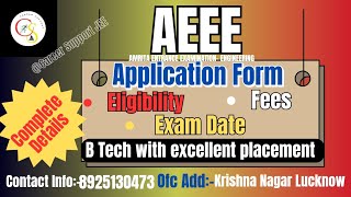 AEEE AEEE EXAM DATE APPLICATION FORM ELIGIBILITY FEES PLACEMENT CAREER SUPPORT JEE [upl. by Lenod885]