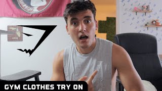 GYMSHARK haul and try on  arrival 5quot shorts react drop arm tank [upl. by Deane]