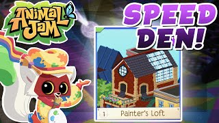 PAINTERS LOFT SPEED DEN  Animal Jam Den Decorating [upl. by Novrej]