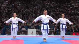 22 Bronze Female Team Kata Venezuela vs France WKF World Karate Championships 2012 [upl. by Nyrahs]