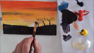 10MinutenMalerei Afrika für Anfänger  Acryl malen  Tutorial [upl. by Dorris]