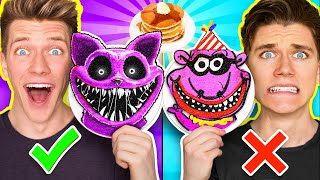 Level 1  100 PANCAKE ART CHALLENGE How To Make Poppy Playtime Catnap vs Roblox Emoji Animation [upl. by Annahs]