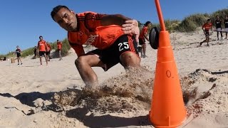 PretemporadaRiver Trabajos físicos en la playa [upl. by Ekusuy925]