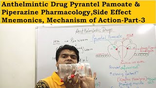 Anthelmintic Drug Pyrantel Pamoate amp Piperazine PharmacologySide Effect Mnemonics MechanismPart3 [upl. by Dlaniger921]